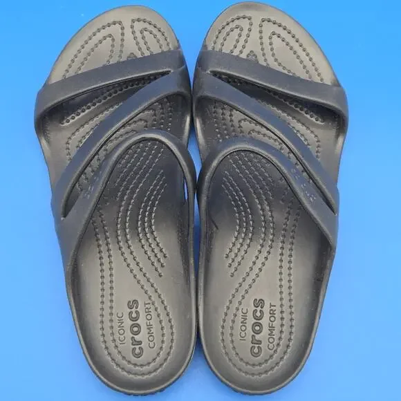 Crocs Sandals Women's Kadee II Strappy Slip-on Black Size 9 Comfort Shoe New - Picture 9 of 10